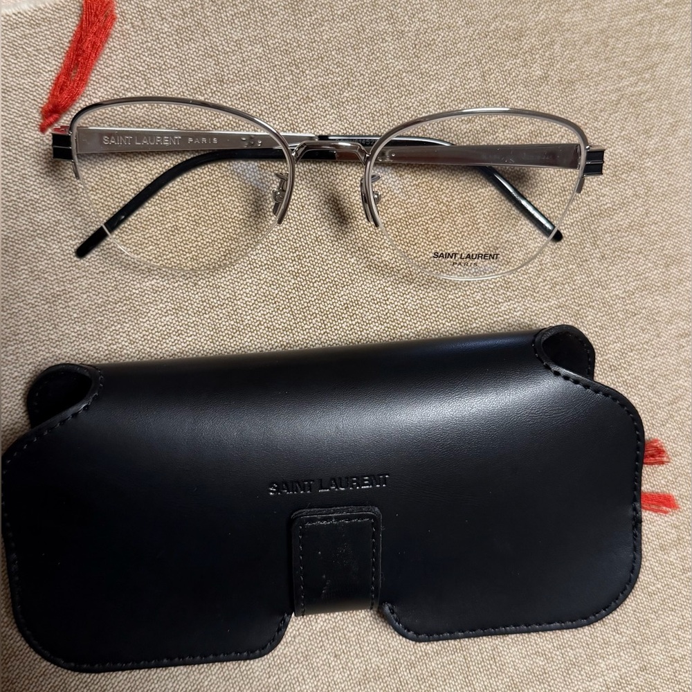 NWT Authentic  Saint Laurent Metallic Optical Frame /Eyeglasses with Black Case